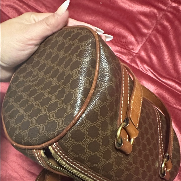 Celine Brown Mini Bag with Monogram Print and Leather Trim - Picture 4 of 7
